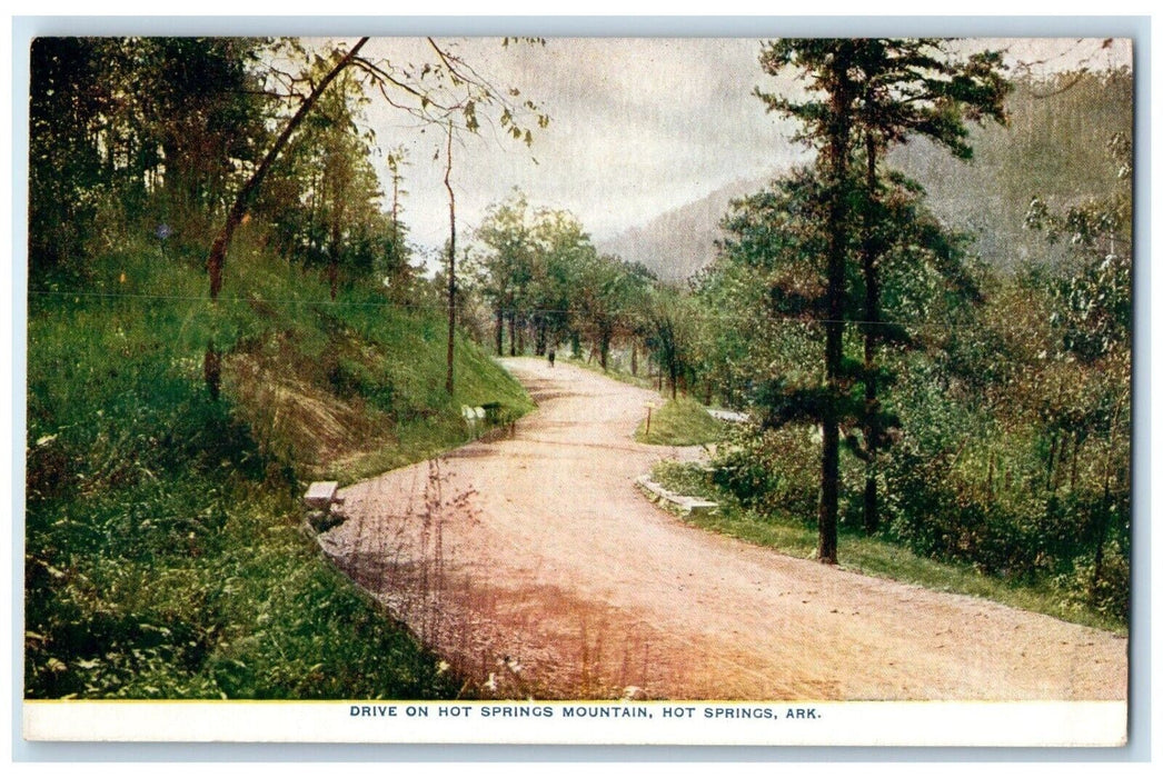 c1910 Scenic View Drive Hot Springs Mountain Road Hot Springs Arkansas Postcard