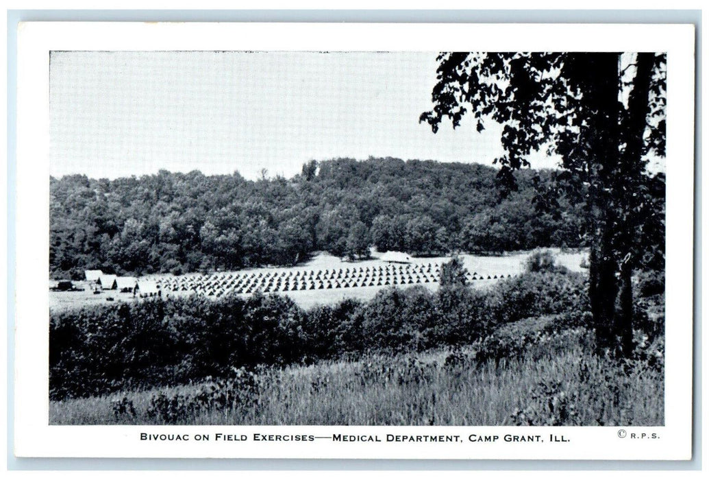 c1910 Bivouac Field Exercises Medical Department Camp Grant Illinois IL Postcard