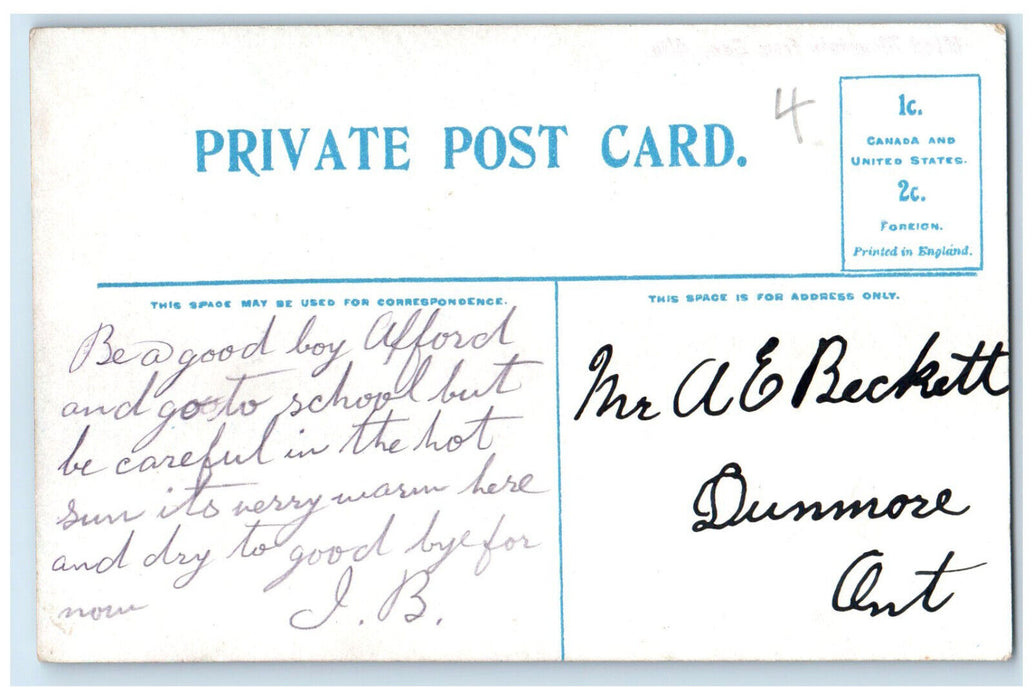 c1910 Wind Mountain from Gap Alberta Canada Antique Posted Postcard