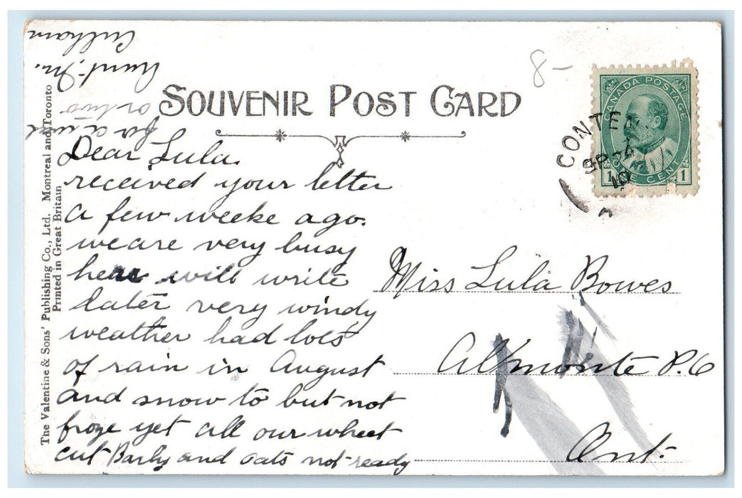 1910 Head of Moraine Lake Laggan Alberta Canada Antique Posted Postcard