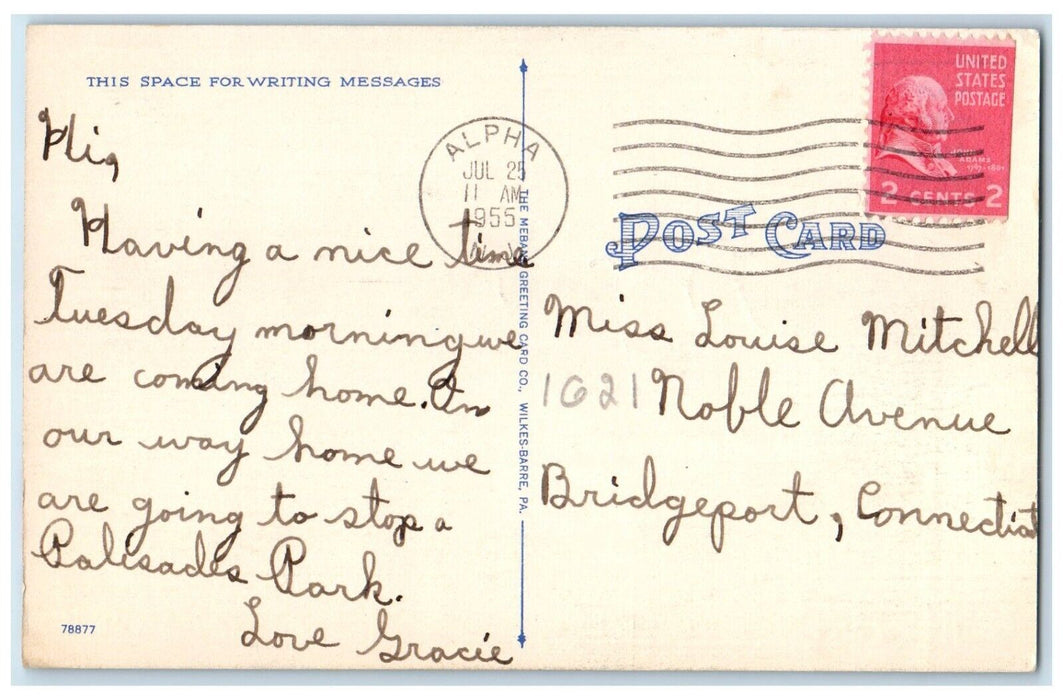 1955 High School Building Philipsburg New Jersey NJ Posted Vintage Postcard