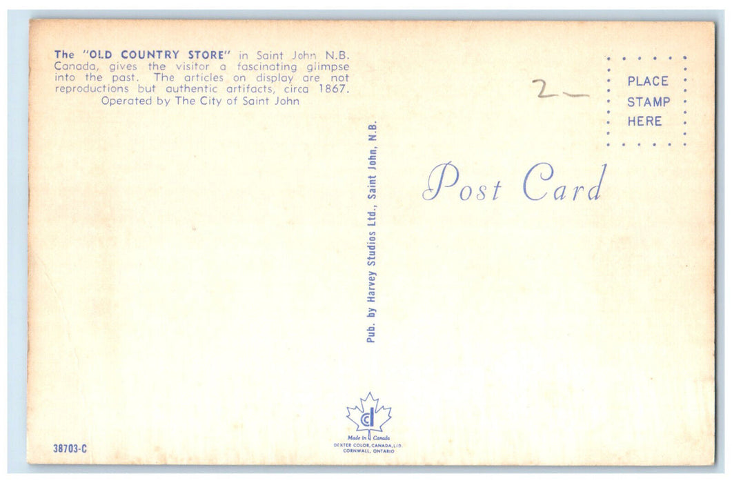 c1950's The Old Country Store Saint John New Brunswick Canada Postcard