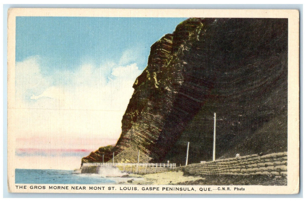 c1940s The Gros Morne Near Mont St. Louis Gaspe Peninsula Quebec Canada Postcard