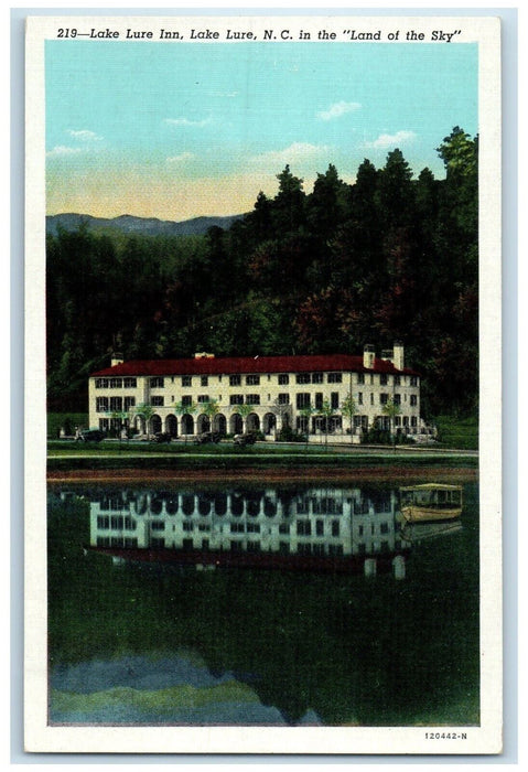 c1940 Land Sky River Lake Lure Inn Building Lake Lure North Carolina NC Postcard