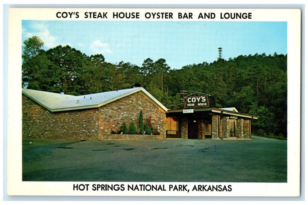 c1960 Coy Steak House Oyster Bar Lounge Hot Springs Arkansas AK Vintage Postcard