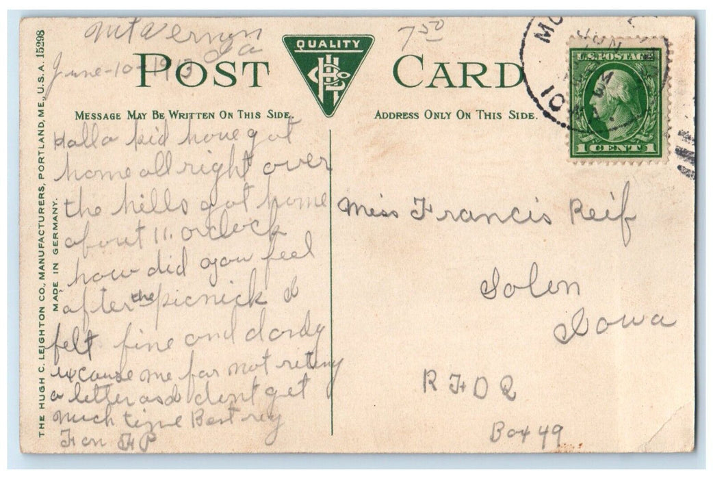 1913 Cornell College Bowman Hall Mount Exterior Building Vernon Iowa IA Postcard