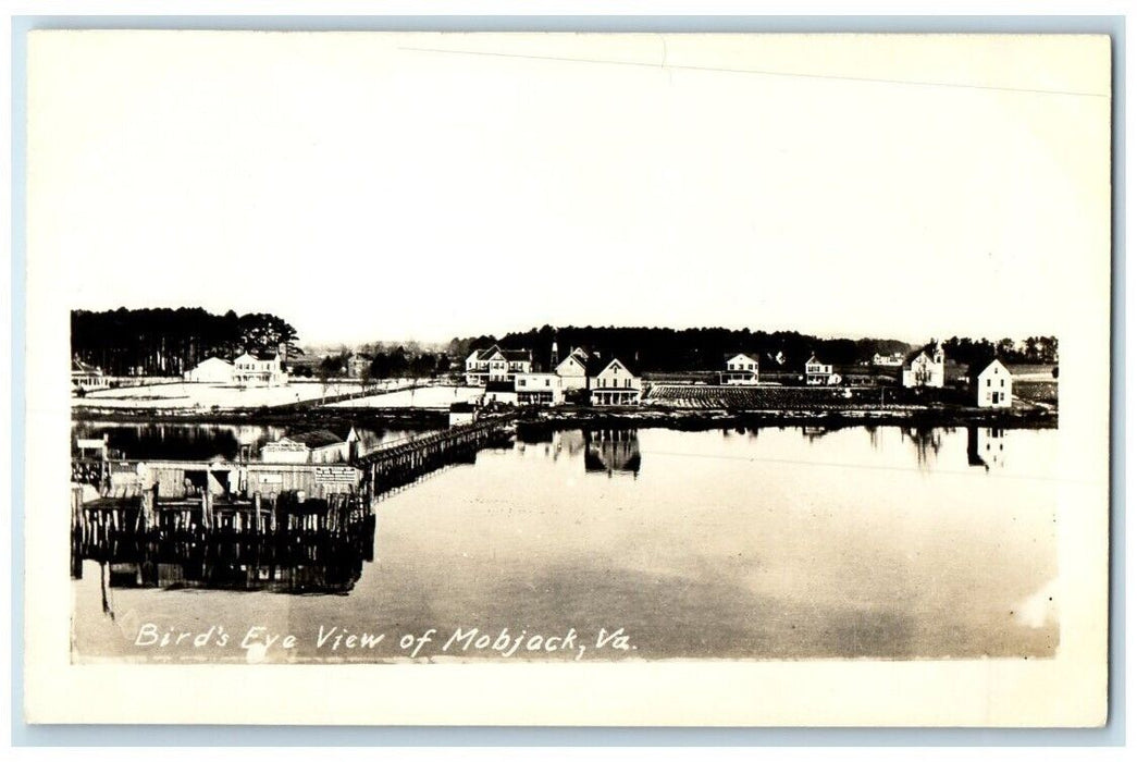 c1910's Birds Eye View East River Bay Mobjack Virginia VA RPPC Photo Postcard