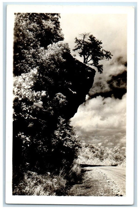 c1950's Hanging Rock Scenic View Tahlequah Oklahoma OK RPPC Photo Postcard