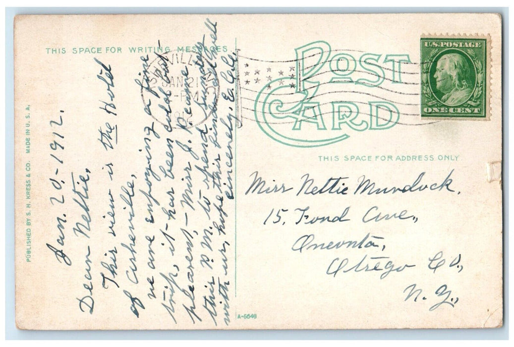 1912 Battery Park Hotel Exterior Building Asheville North Carolina NC Postcard