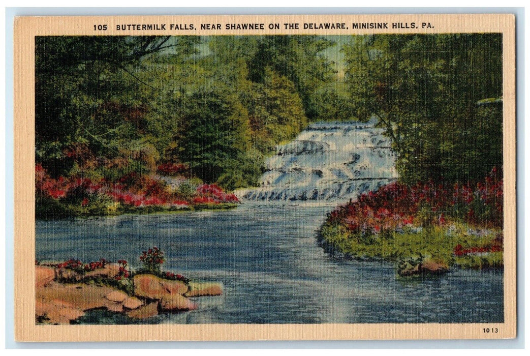 c1940 Buttermilk Falls Shawnee Delaware Minisink Hills Pennsylvania PA Postcard