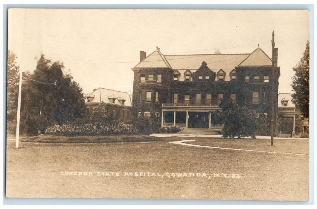 1925 State Hospital Building View Gowanda New York NY RPPC Photo Postcard