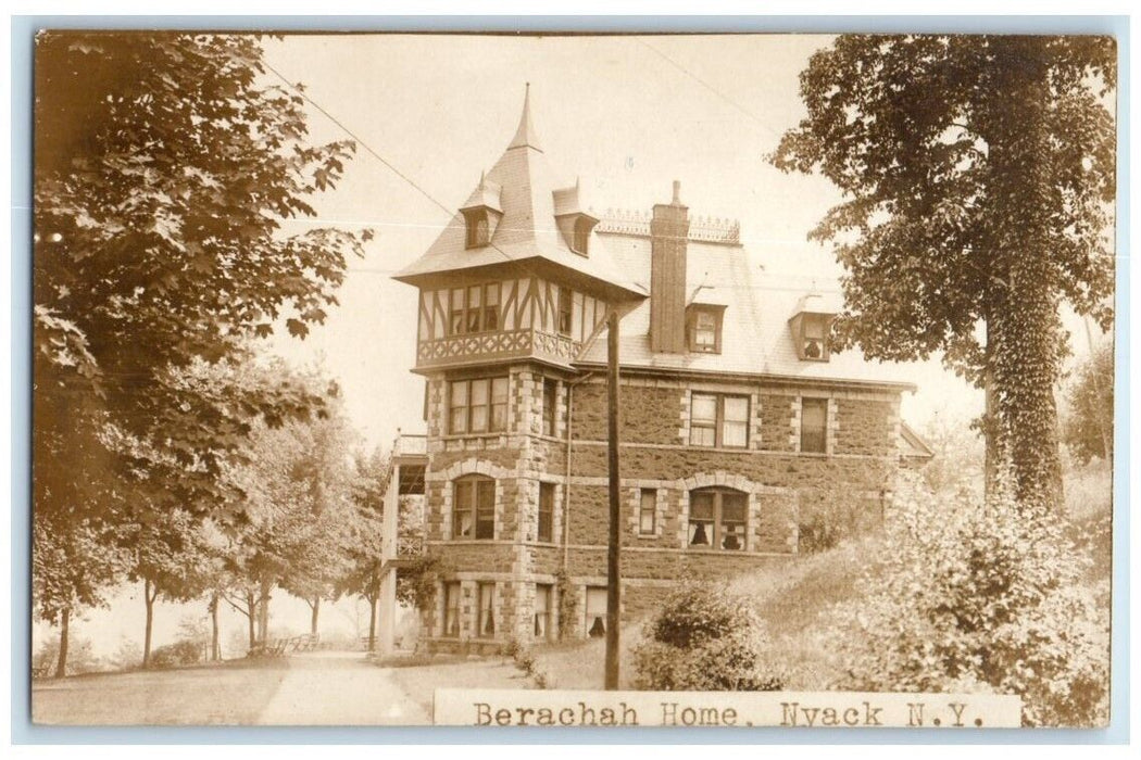 c1910's Berachah Home Tudor Residence Nyack New York NY RPPC Photo Postcard