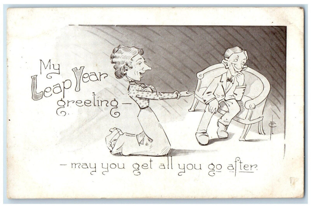 Leap Year Greeting May You Get All You Go After Garland Kansas KS  Postcard