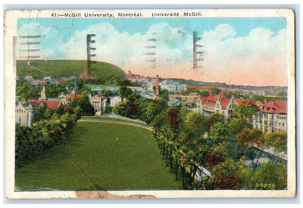 1927 McGill University Montreal Quebec Canada Posted Vintage Postcard