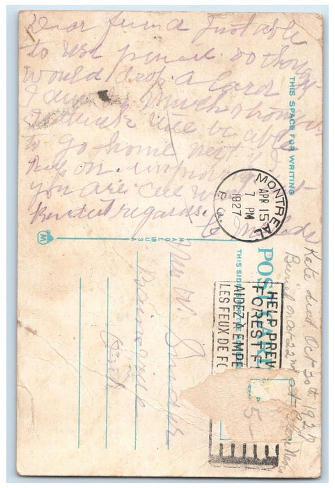1927 McGill University Montreal Quebec Canada Posted Vintage Postcard