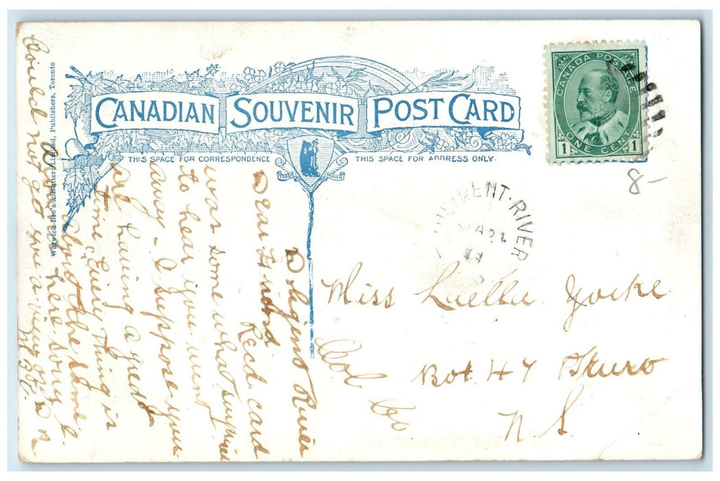 c1910 Yacht Racing Miramichi River New Brunswick Canada Posted Postcard