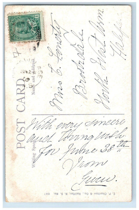1909 Point Pleasant Park Gate Halifax Nova Scotia Canada Posted Postcard