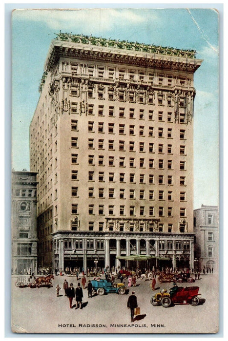 1912 Exterior View Hotel Radisson Building Minneapolis Minnesota Posted Postcard