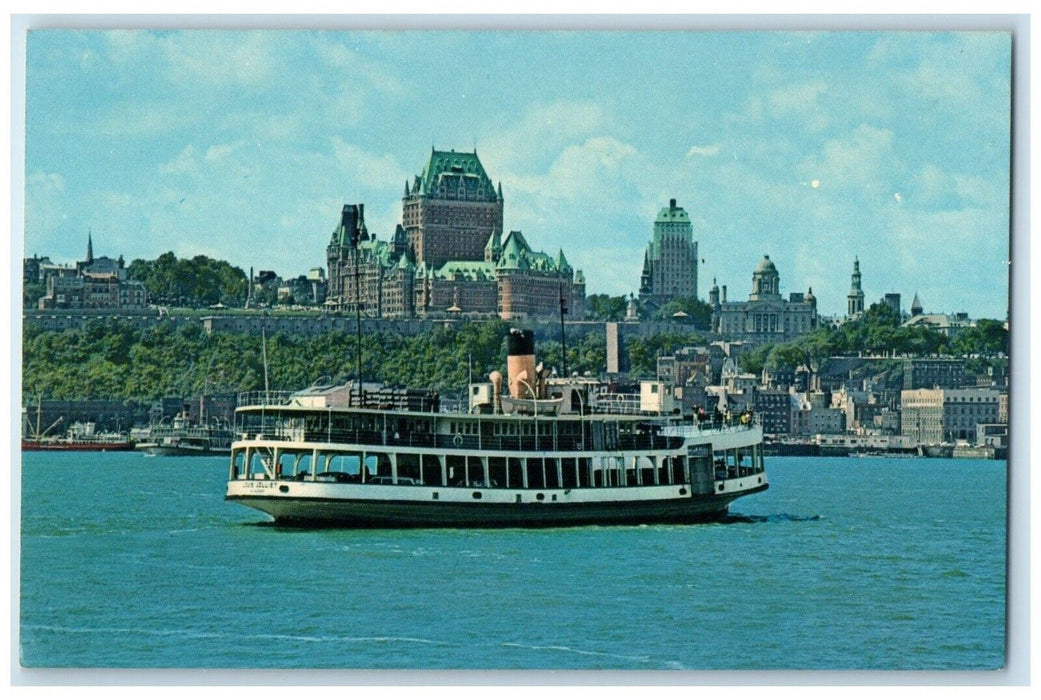 c1960's Passenger Car Ferries on St. Lawrence River Quebec City Canada Postcard
