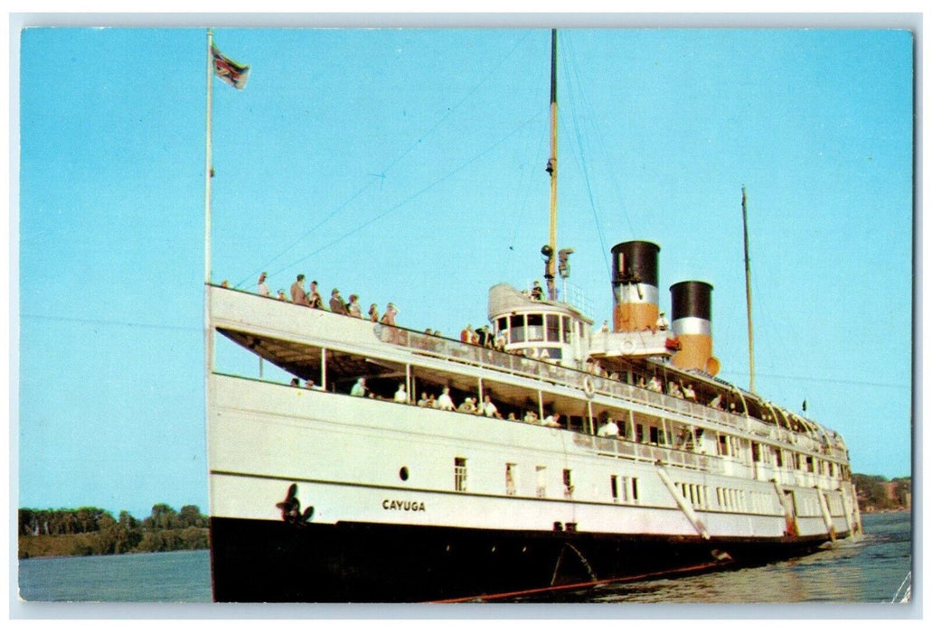 c1950's View of S.S. Cayuga with Lots of Passengers Toronto Canada Postcard