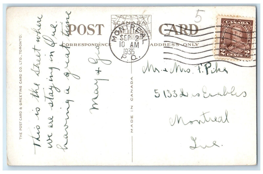 1935 Car Passing Where Montgomery Fell Quebec Canada Vintage Posted Postcard