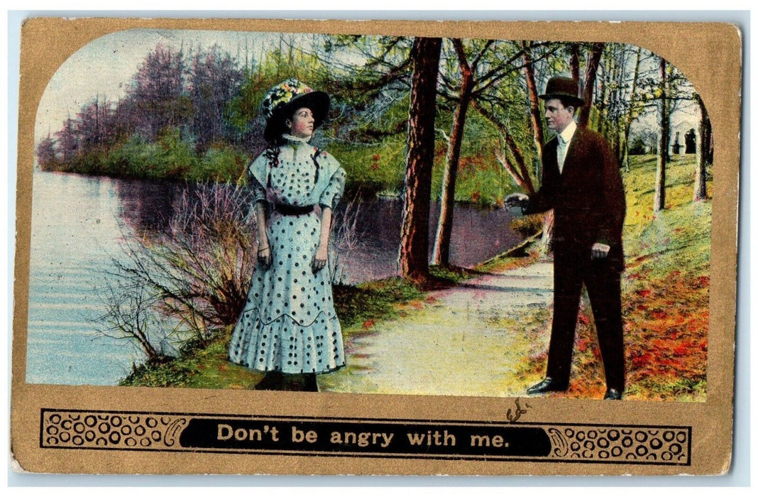 1916 Couple Fighting Don't Be Angry With Me Otto Minnesota MN Antique Postcard