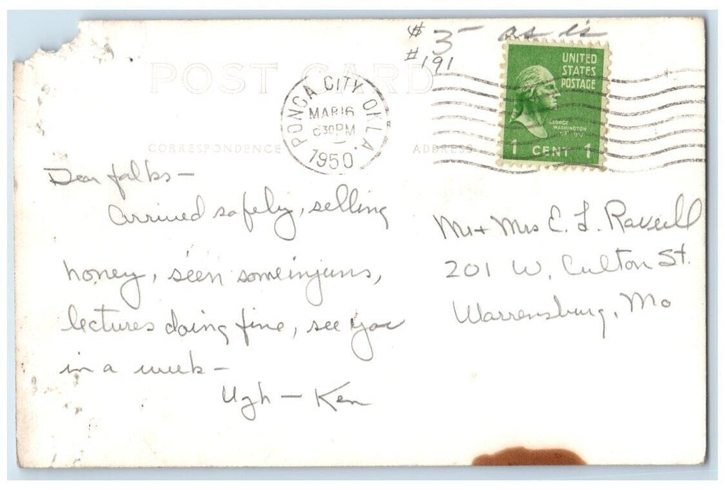 1950 Native American Chief Pahsetopah Pawhuska Oklahoma OK RPPC Photo Postcard