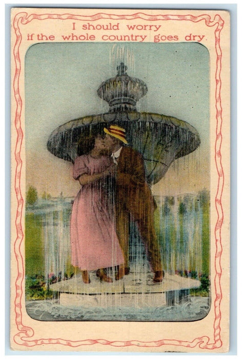 Couple Romance Kissing Prohibition Humor Bamforth Halifax Co. Canada Postcard