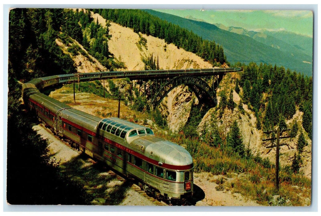 c1960's Canadian Rockies The C.P.R Canadian Train Locomotive Canada Postcard