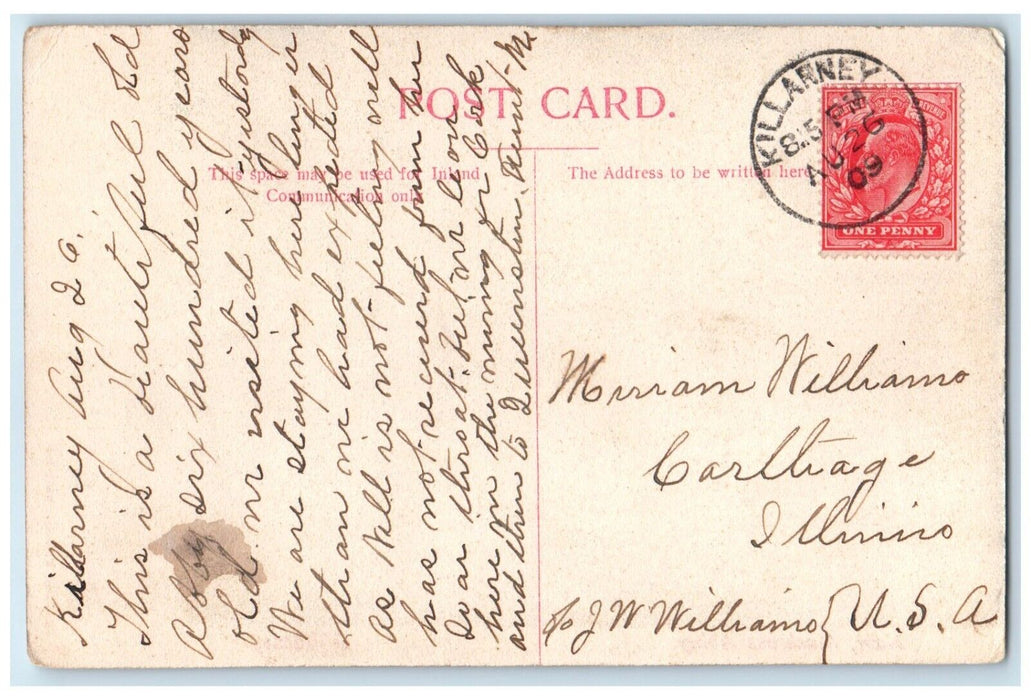 1909 View of Nave Muckross Abbey Killarney Ireland Antique Posted Postcard