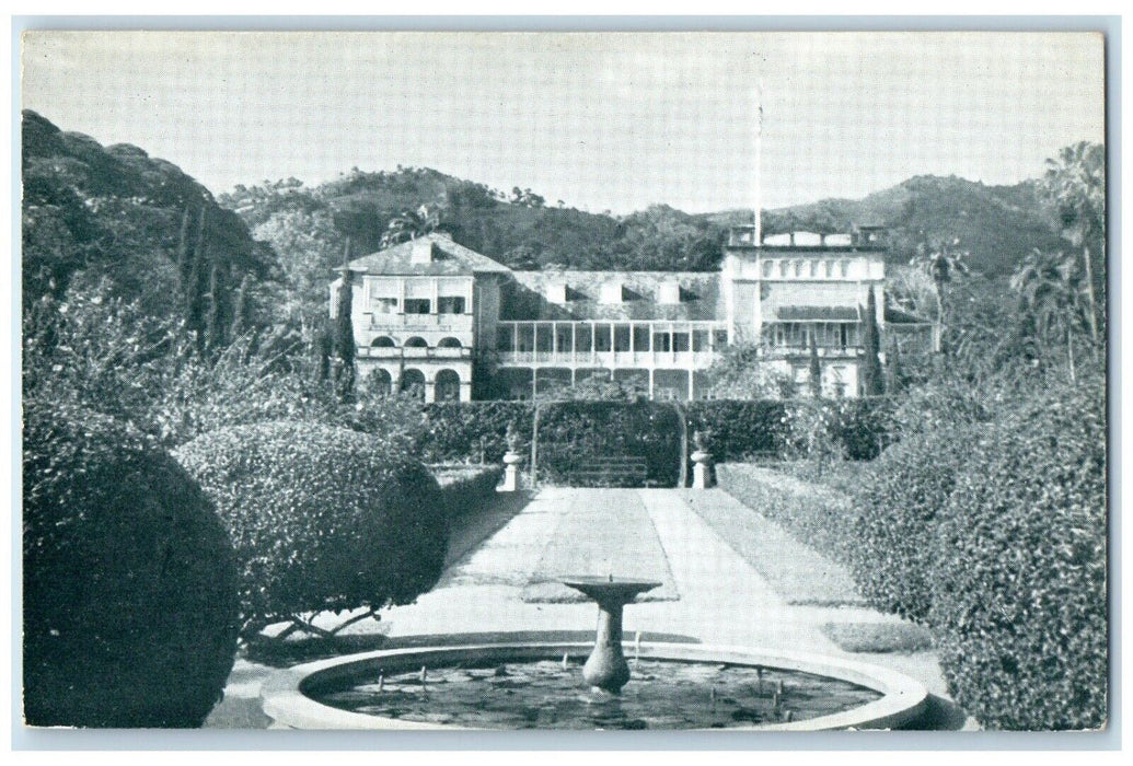 c1940's Government House Hotel Port of Spain Trinidad and Tobago BWI Postcard