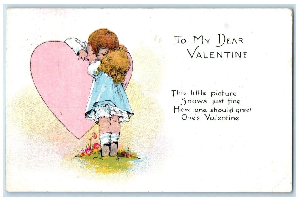 Valentine Little Sweetheart Kissing Romance Dayton Nova Scotia Canada Postcard