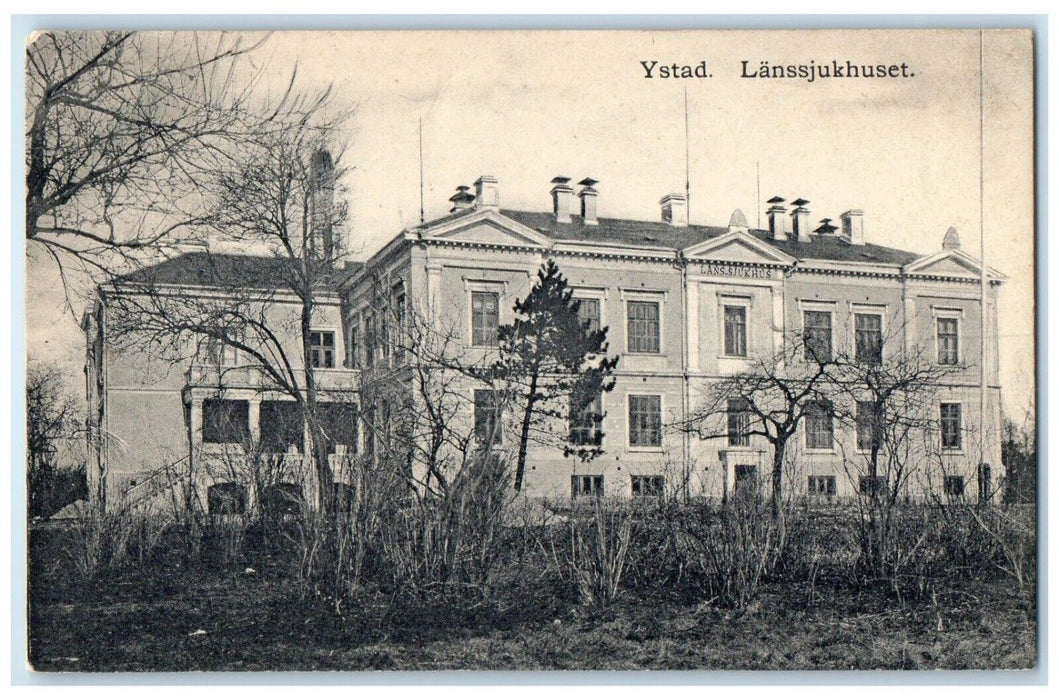 c1910 View of Ystad County Hospital Ystad Sweden Posted Antique Postcard