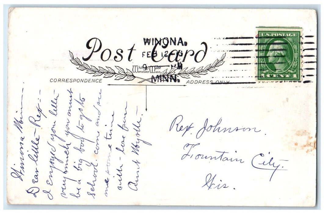 c1910's Children WorM Hooks Flies Fishing Winona Minnesota MN Antique Postcard