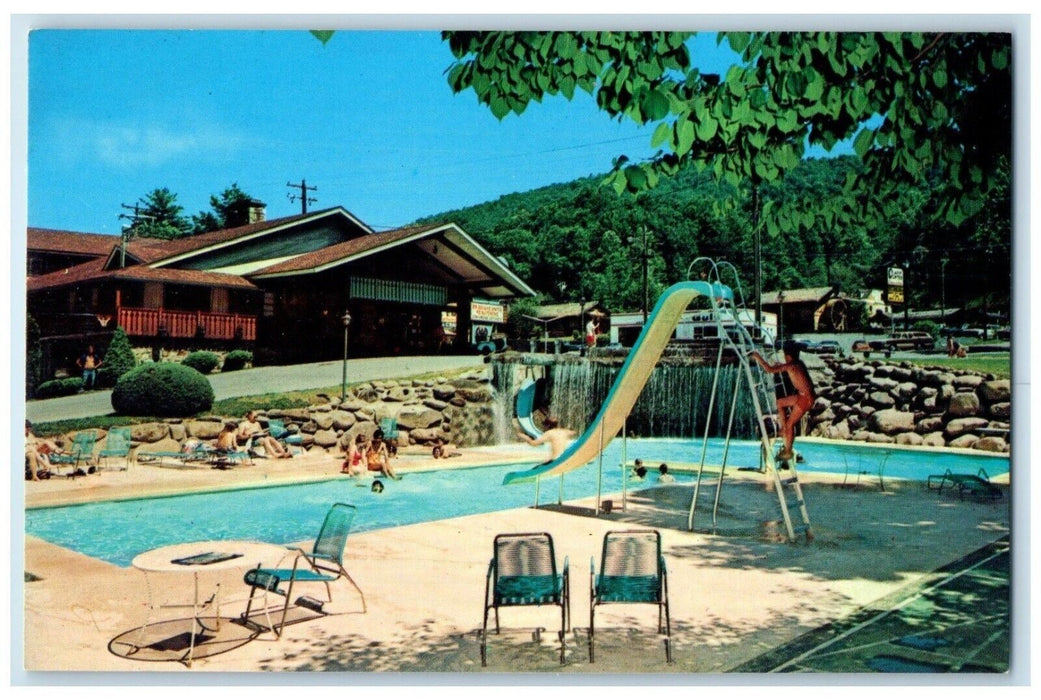 c1950's Brookside Motel And Ranch House Pool Gatlinburg Tennessee TN Postcard