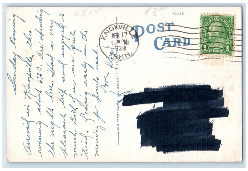 1938 Hotel Farragut Building Knoxville Tennessee TN Multiview Vintage Postcard