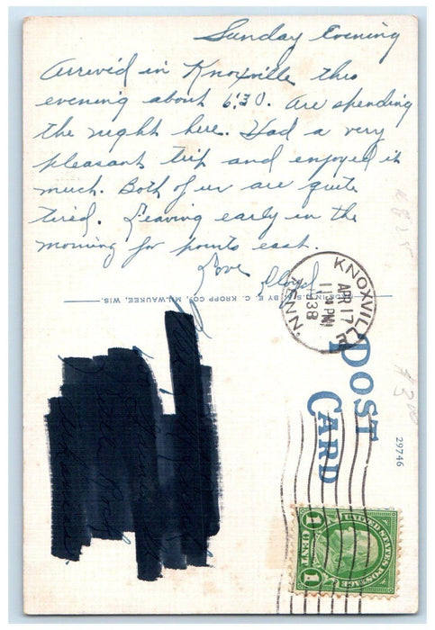 1938 Hotel Farragut Building Knoxville Tennessee TN Multiview Vintage Postcard