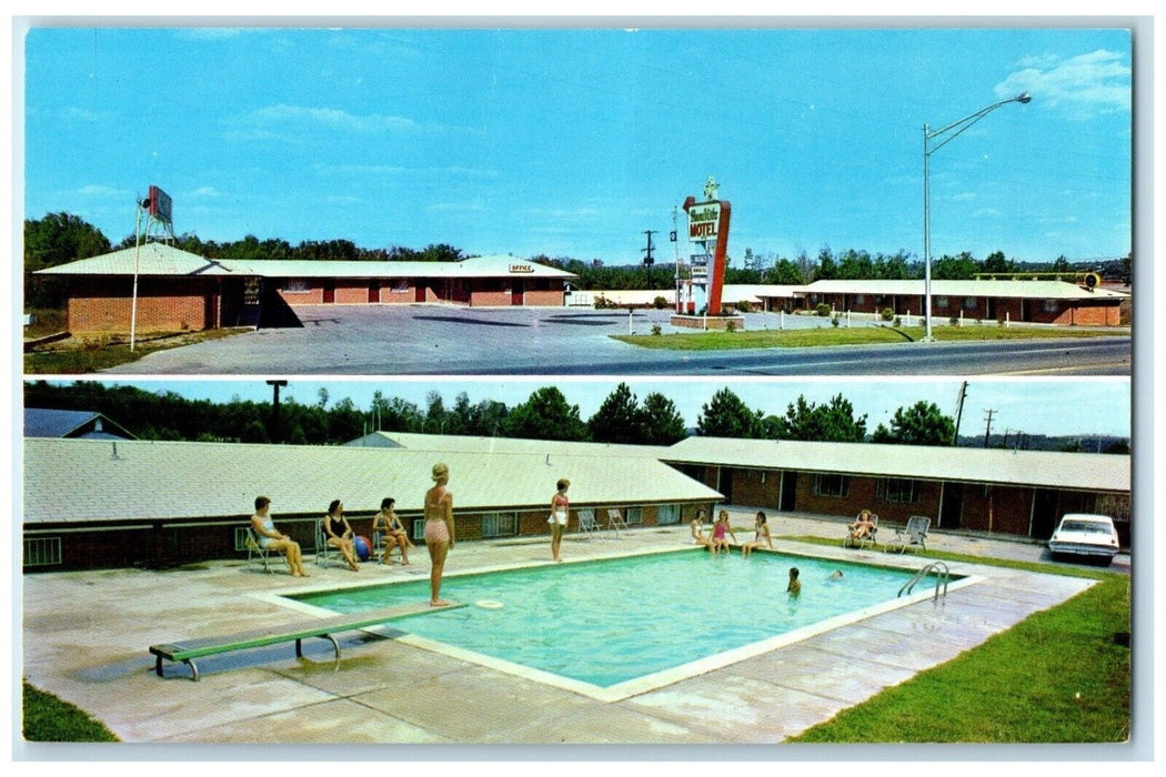 1966 Buena Vista Motel Swimming Pool Scene Car Chattanooga Tennessee TN Postcard