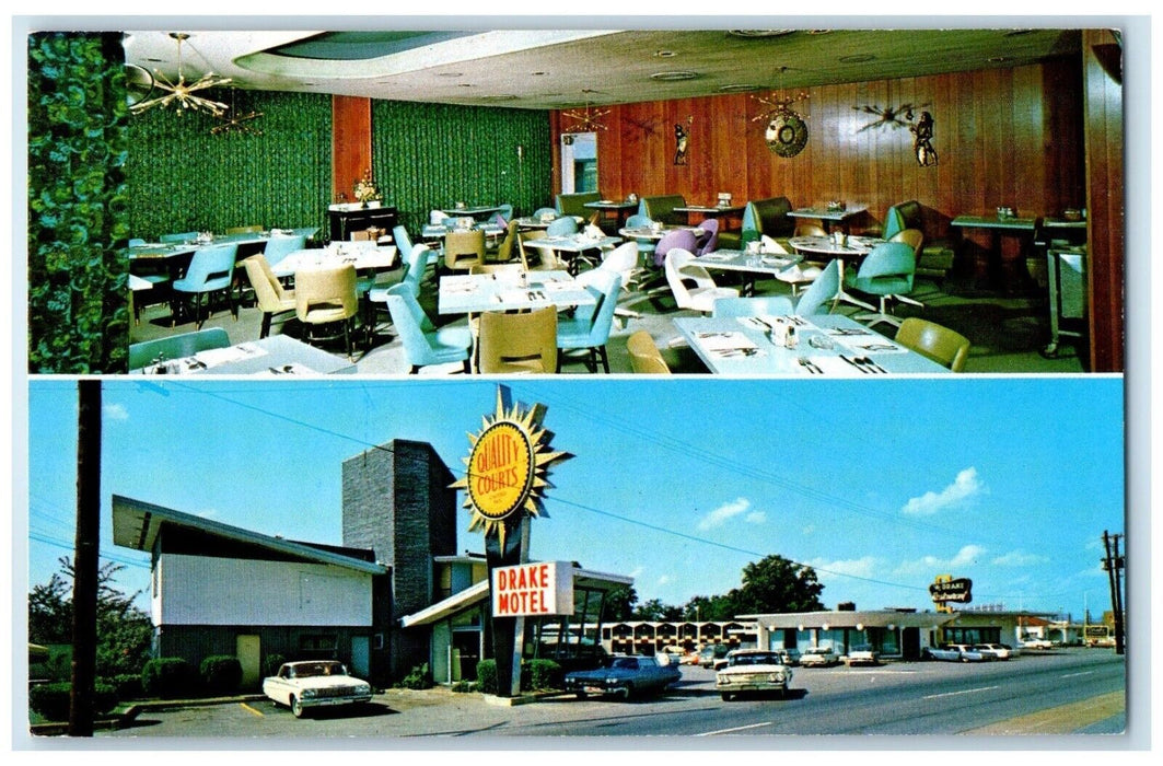 The Drake Motel And Restaurant Chattanooga Tennessee TN Dual View Postcard