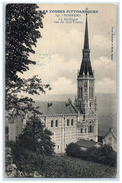 1918 Basilica from Bois Chenu France Officers Mail WW1 Censor Postcard