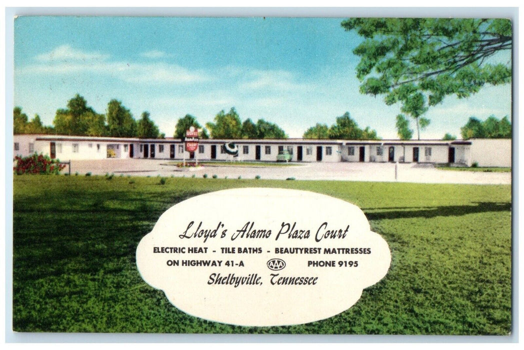 c1940s Lloyd's Alamo Plaza Court Motel Shelbyville Tennessee TN Vintage Postcard