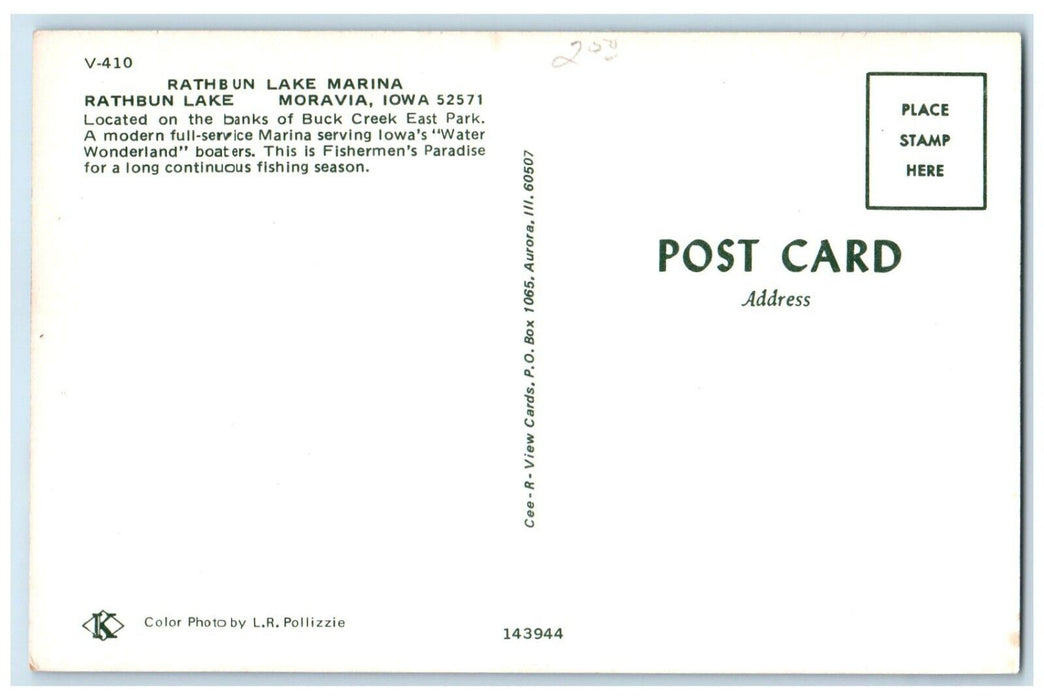 c1970 Scenic View Rathbun Lake Marina Rathbun Lake Moravia Iowa Antique Postcard