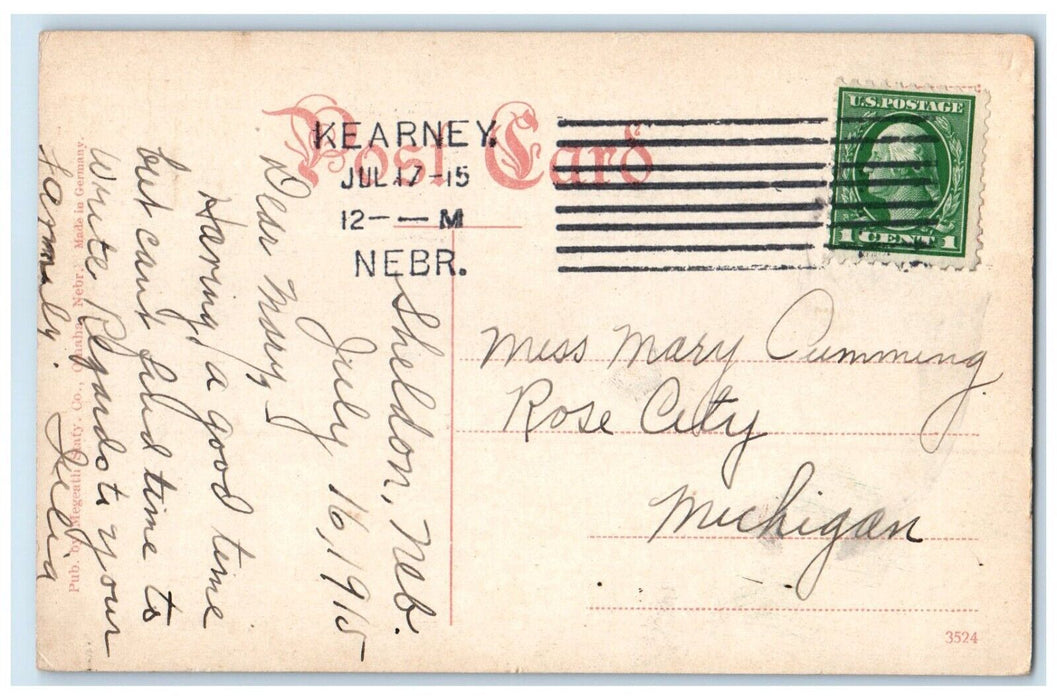 1915 Manhattan Beach Night Lake Manawa Council Bluffs Iowa IA Vintage Postcard