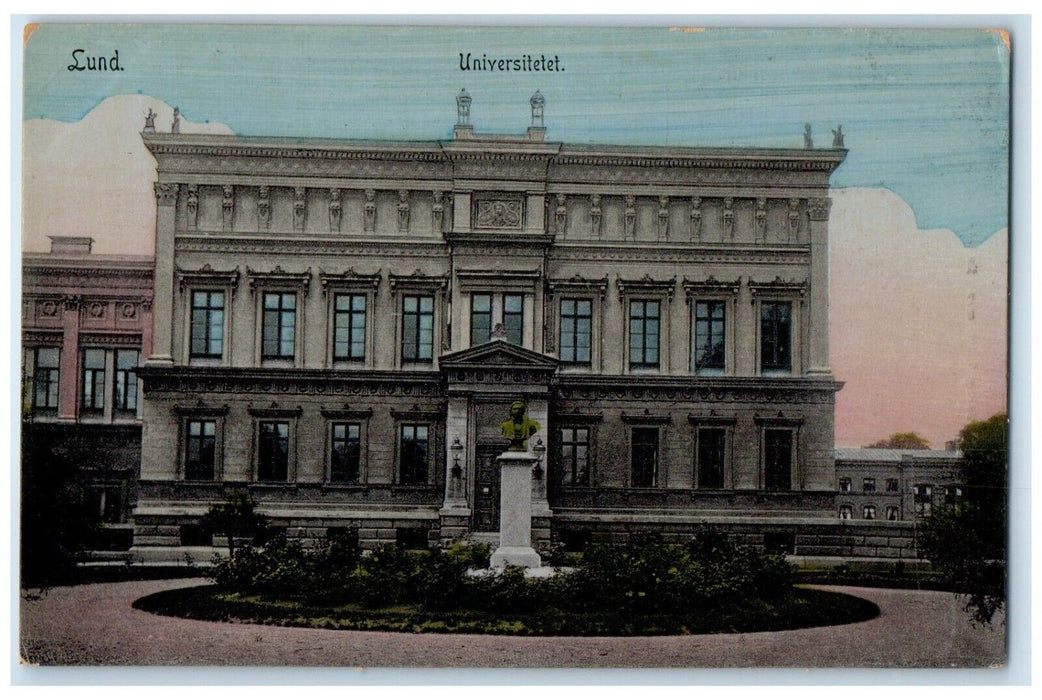 c1910 Front View of Lund University Sweden Unposted Antique Postcard
