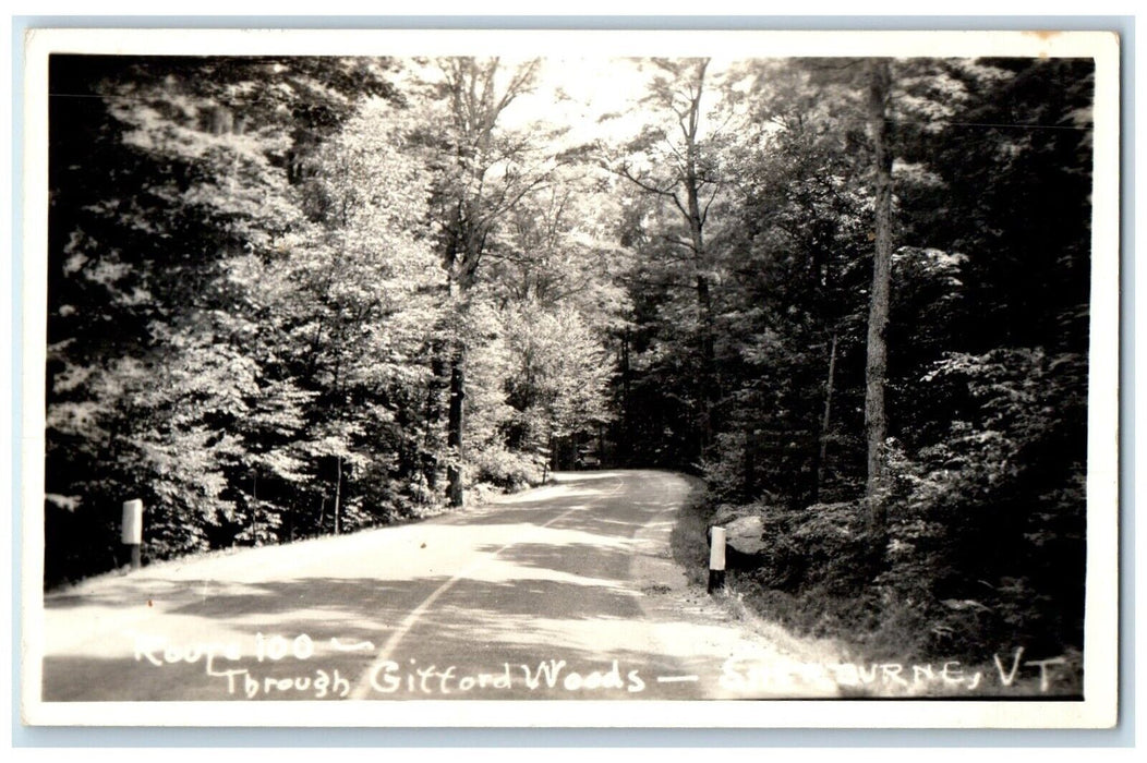 c1940's Route 100 Through Gifford Woods Shelburne Vermont VT RPPC Photo Postcard