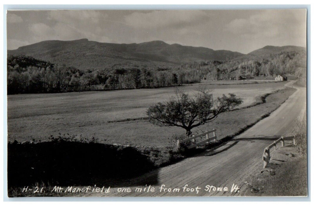 c1910's Mt. Mansfield One Mile From Foot Stowe Vermont VT PPC Photo Postcard