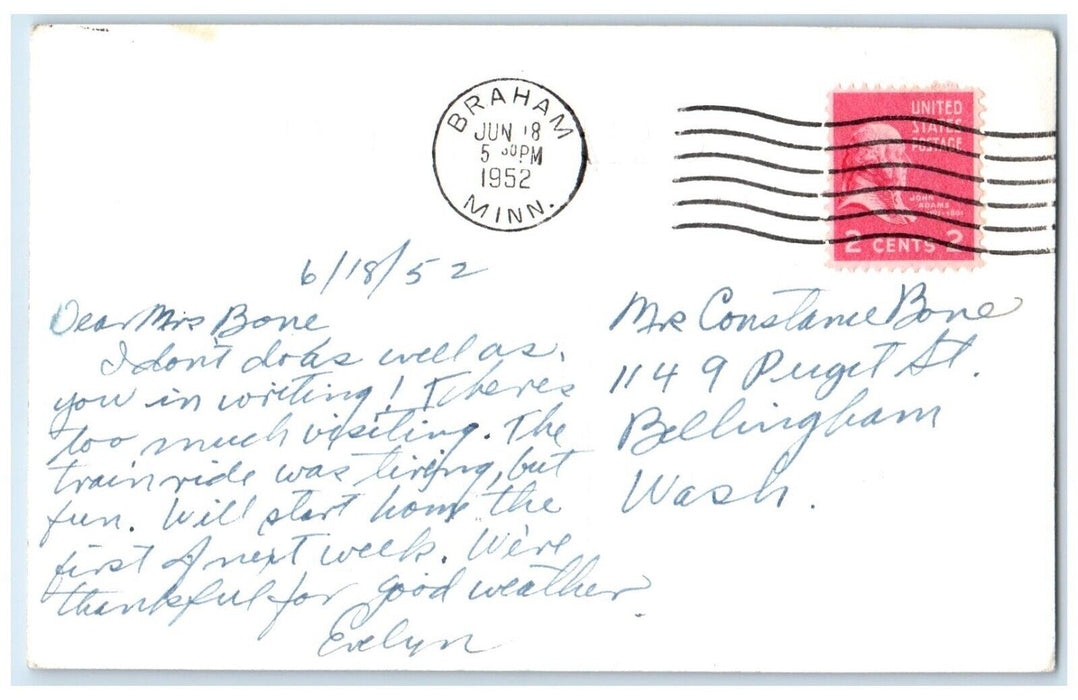 1952 View Of City Park Drugs Store Barham Minnesota MN RPPC Photo Postcard