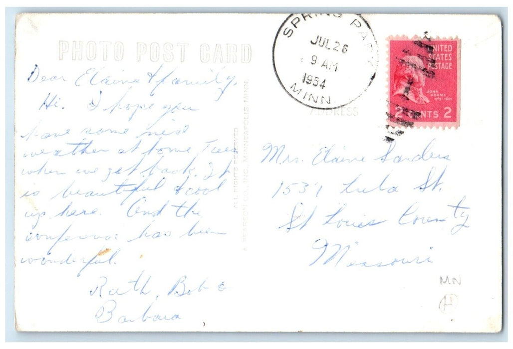 1954 Harrison's Bay Lake Minnetonka Spring Park Minnesota MN RPPC Photo Postcard