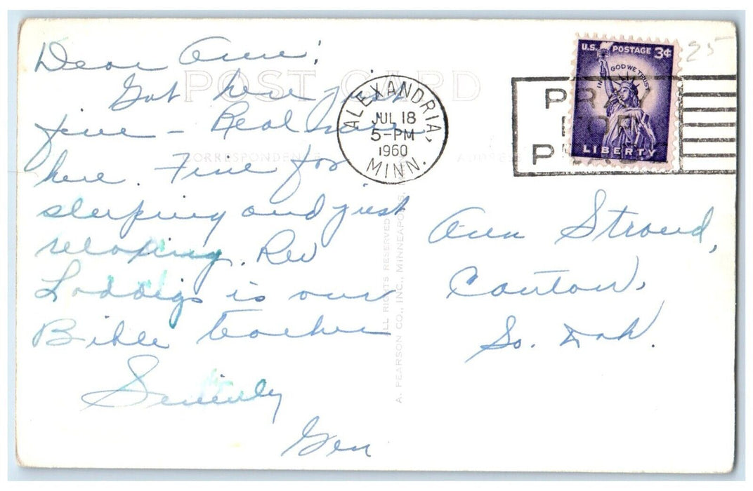 1960 Lake Carlos Mt. Carmel Alexandria Minnesota MN RPPC Photo Vintage Postcard