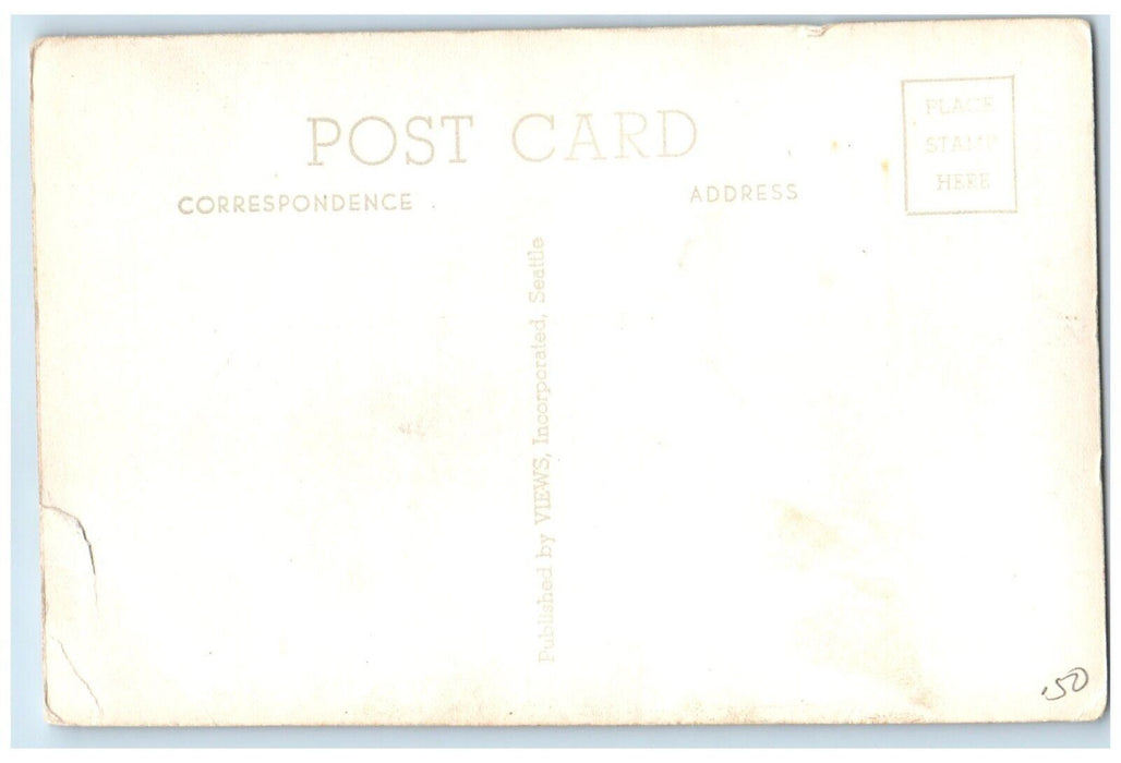 c1940's US Post Office Building Spokane Washington WA RPPC Photo Postcard